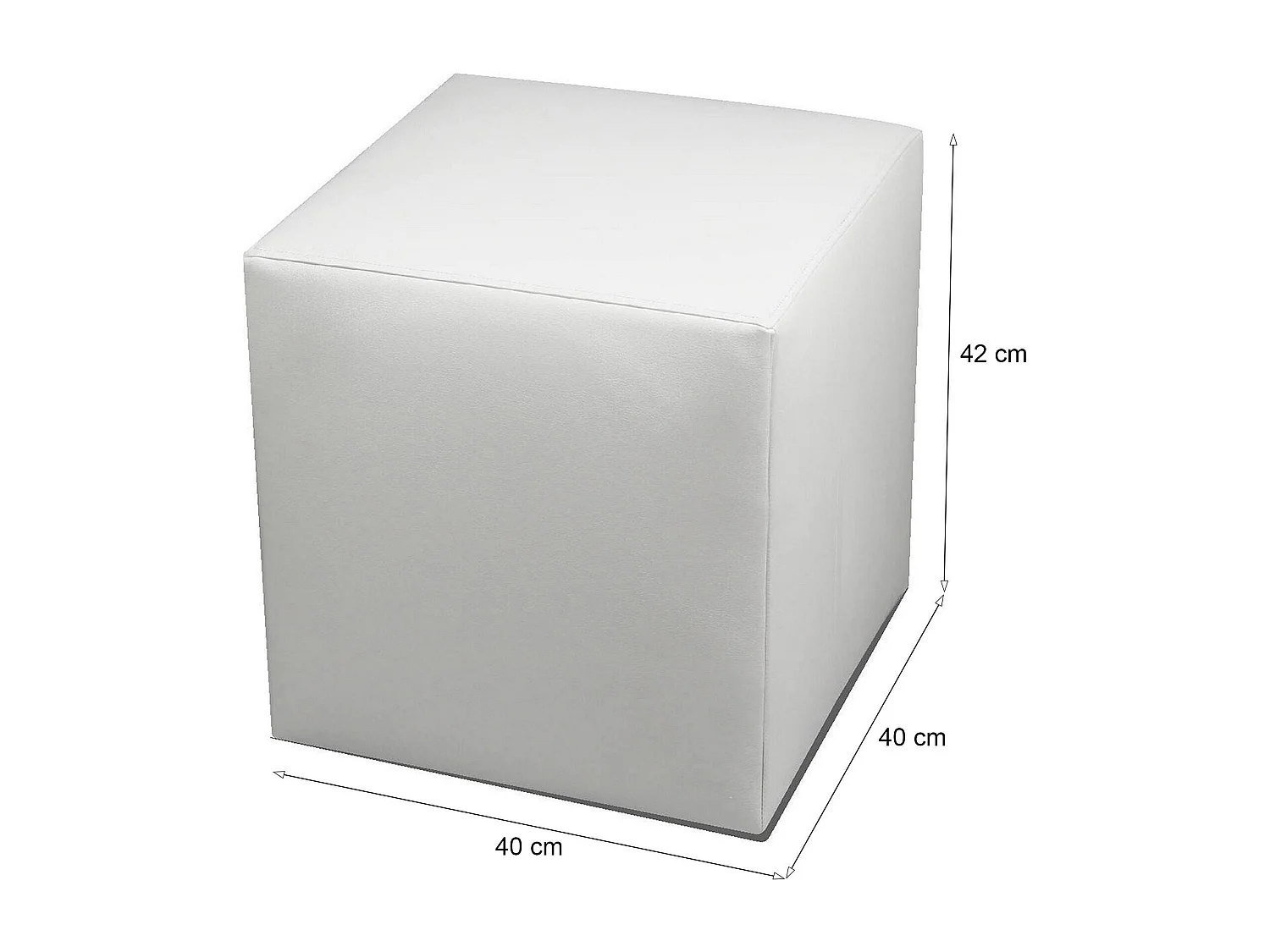 Pufe Accumoli, Poltrona multiusos, Pufe, Pufe apoio para os pés, Fabricado em Itália, 40x40 h42 cm, Branco