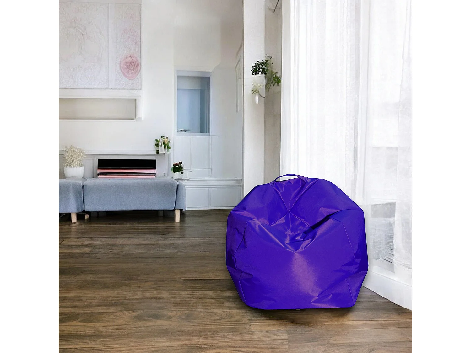 Pufe Ascia, Poltrona multiusos, Pufe, Pufe apoio para os pés, Fabricado em Itália, 65x65 h50 cm, Roxo