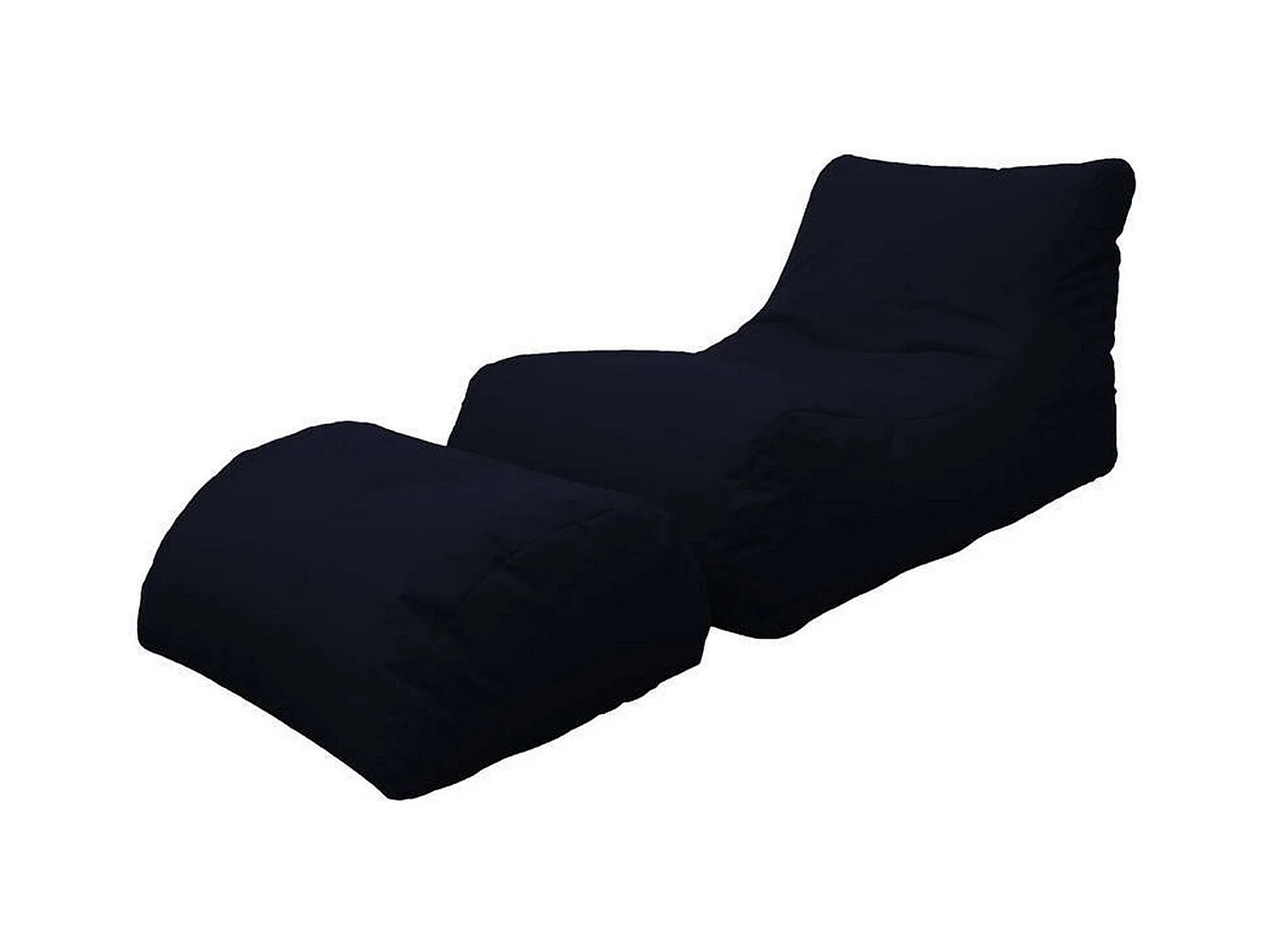 Pouf Alton, Fauteuil polyvalent, Chaise sac, Pouf repose-pieds, Made in Italy, 120x80 h60 cm, Noir