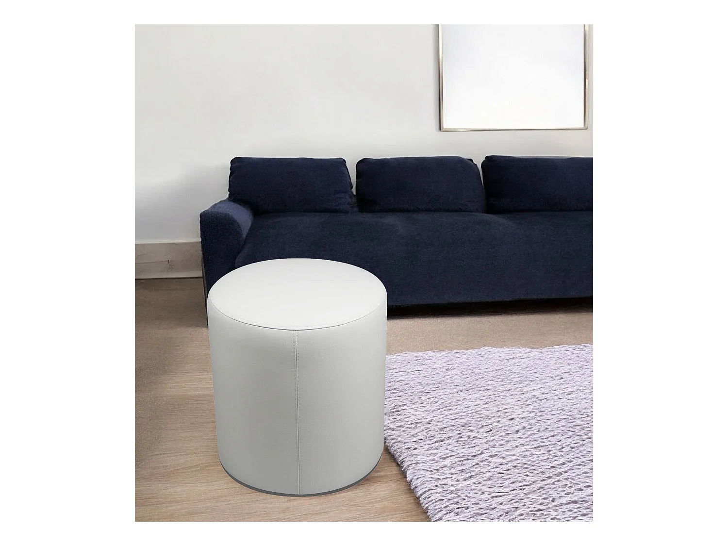 Puf Lisboa, Sillón multiusos, Puf, Puf reposapiés, Made in Italy, 40x40 h42 cm, Blanco