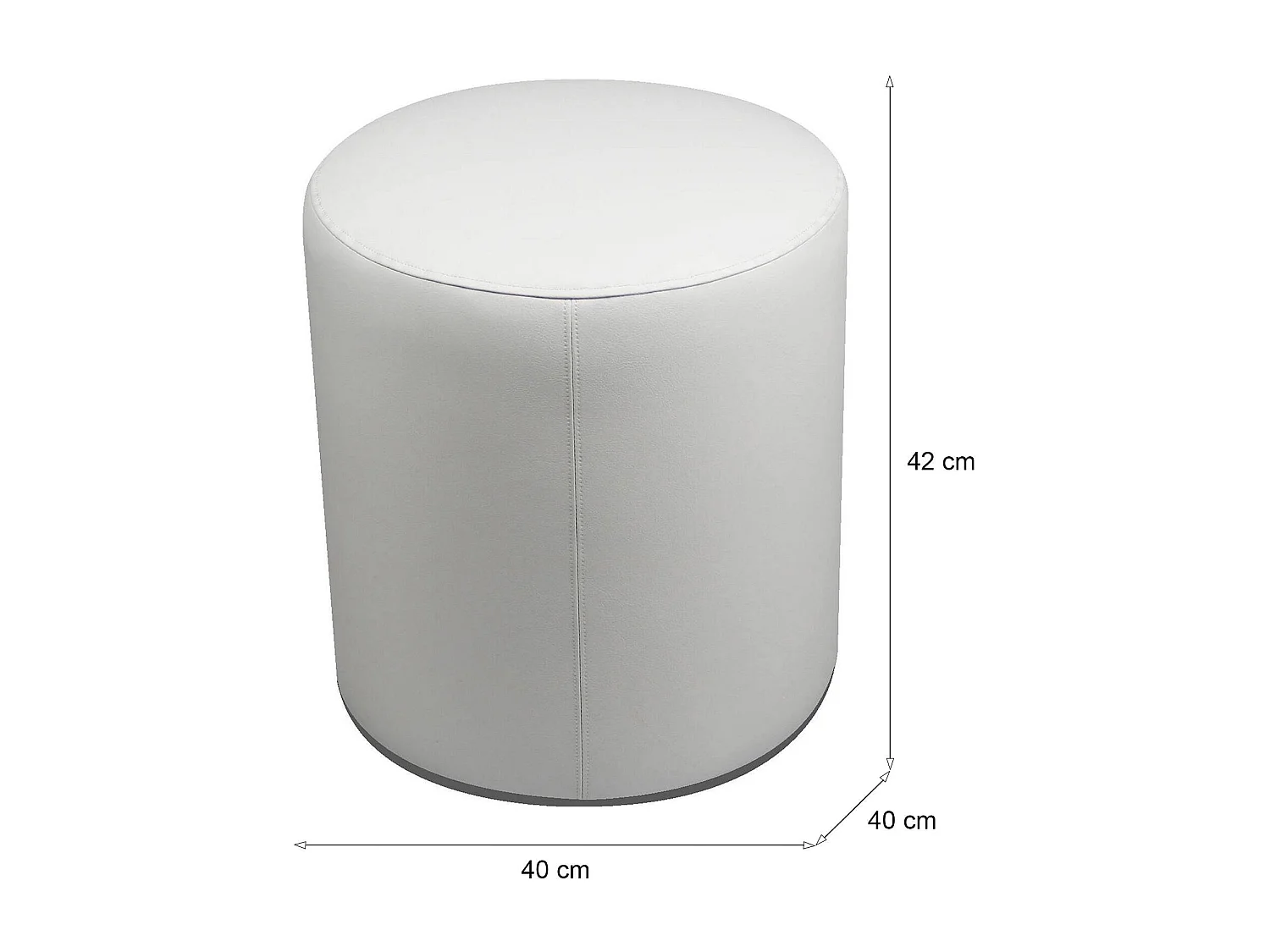 Pouf Lisboa, Fauteuil polyvalent, Chaise sac, Pouf repose-pieds, Made in Italy, 40x40 h42 cm, Blanc