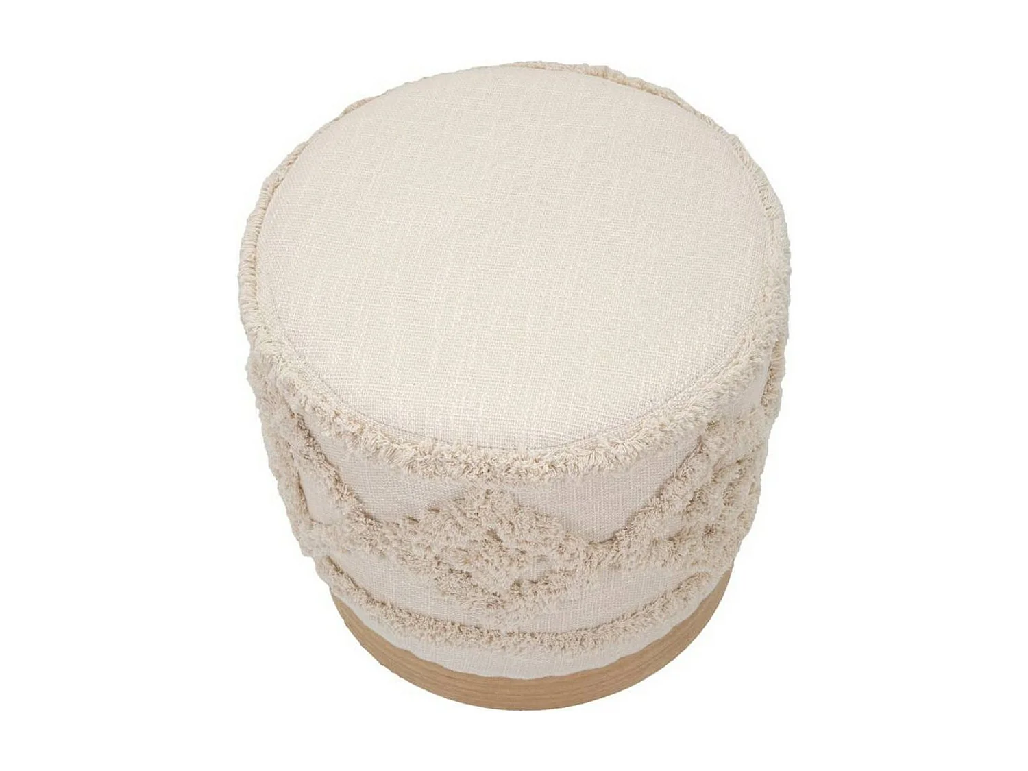 Dmora - Pouf Khaled, 40x40 h40 cm, Bianco