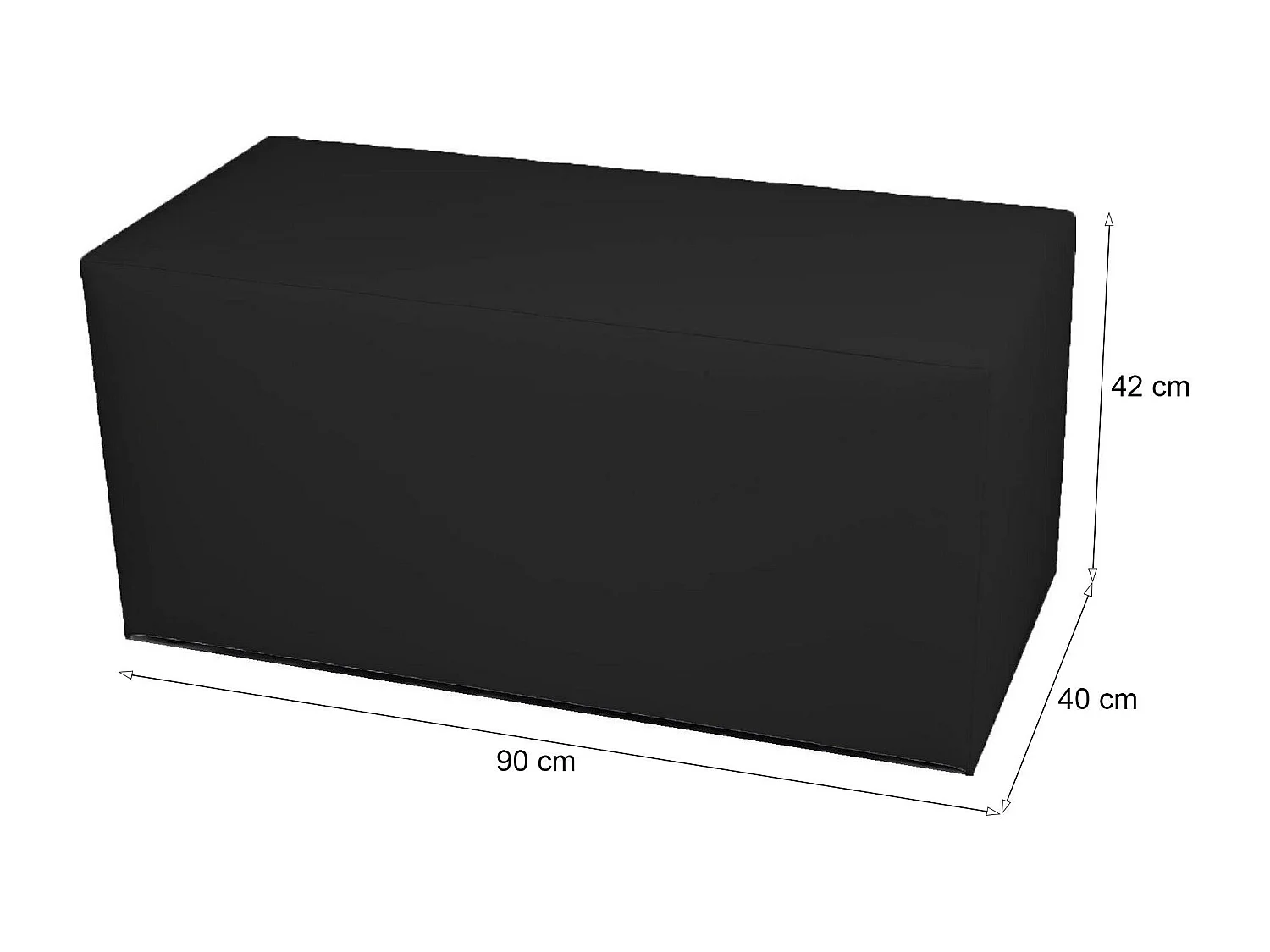 BucureÈ™ti poef, Multifunctionele fauteuil, Zitzak, Voetenbank poef, Made in Italy, 40x90 h42 cm, Zwart