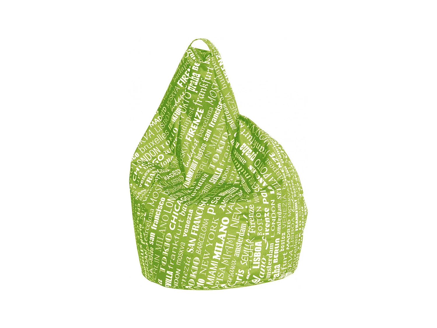 Pouf Marisa, Fauteuil polyvalent, Chaise sac, Pouf repose-pieds, Made in Italy, 80x80 h120 cm, Vert et Blanc