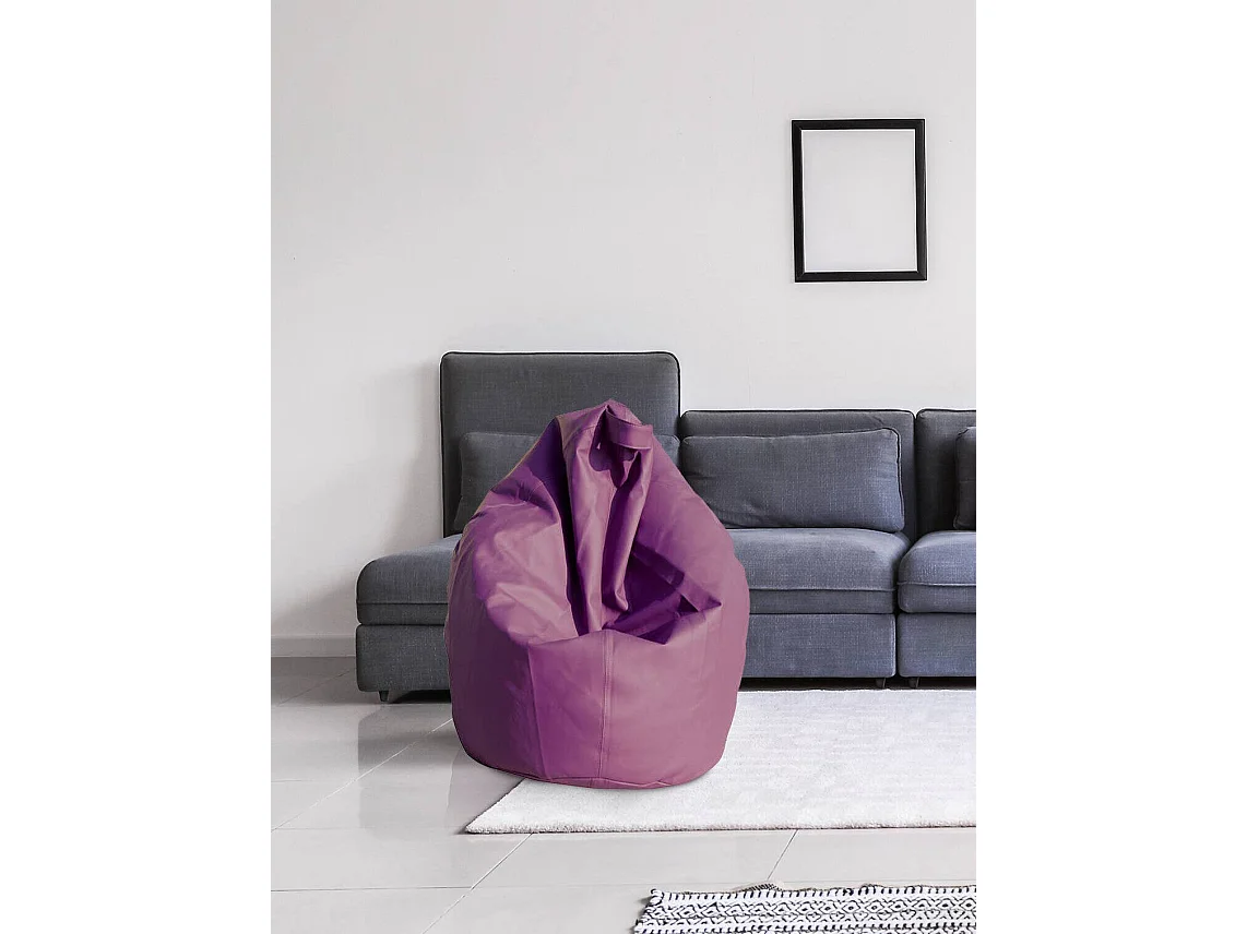 Pouf Azelia, Fauteuil polyvalent, Chaise sac, Pouf repose-pieds, Made in Italy, 70x70 h110 cm, Violet