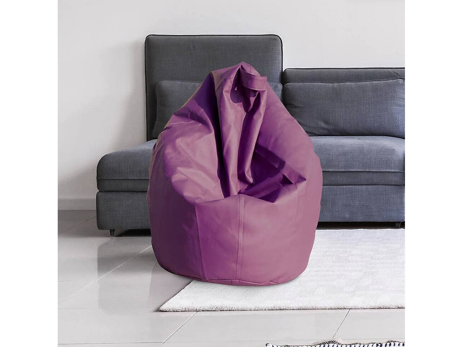 Azelia poef, Multifunctionele fauteuil, Zitzak, Voetenbank poef, Made in Italy, 70x70 h110 cm, Paars