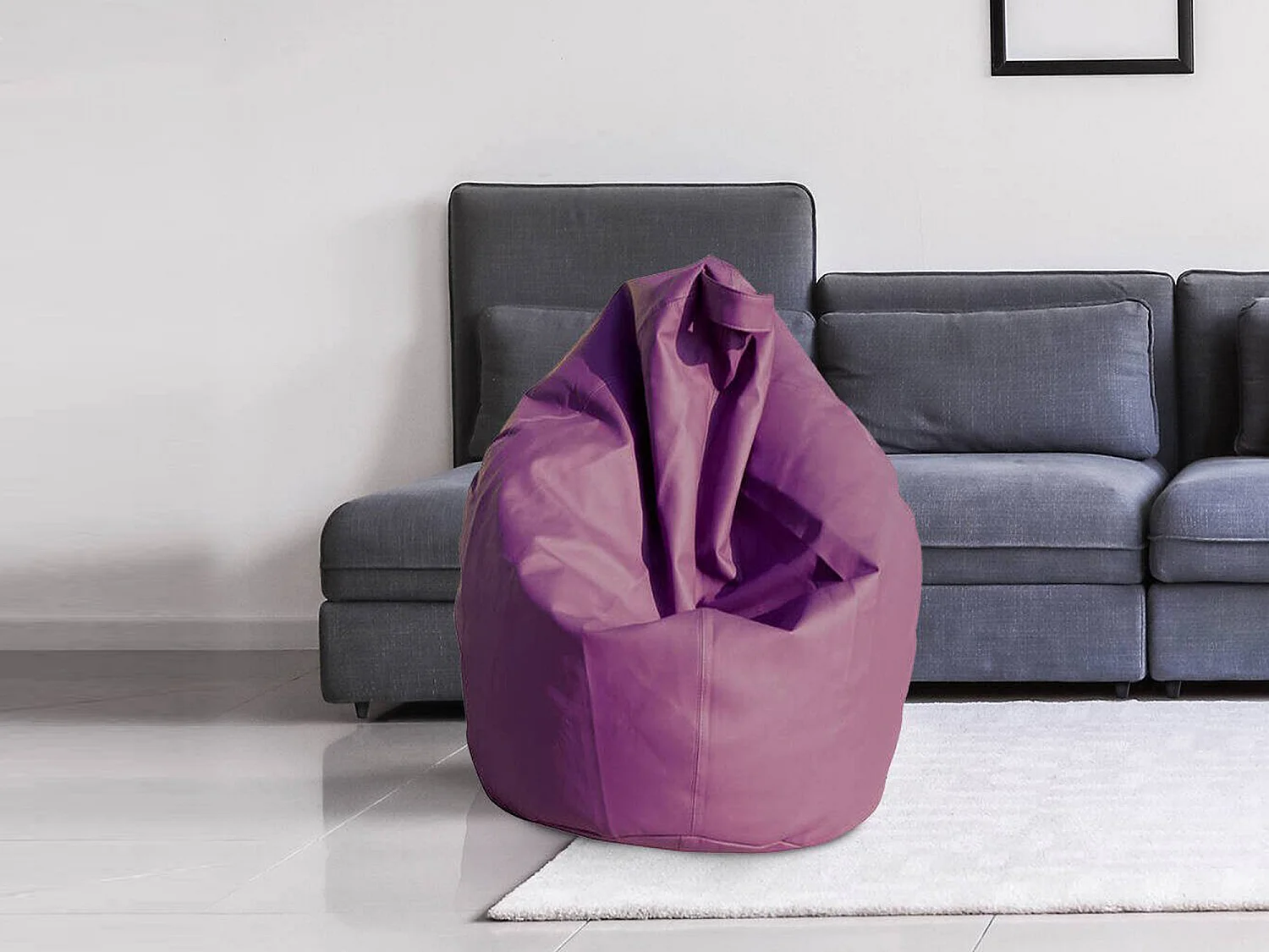 Azelia poef, Multifunctionele fauteuil, Zitzak, Voetenbank poef, Made in Italy, 70x70 h110 cm, Paars