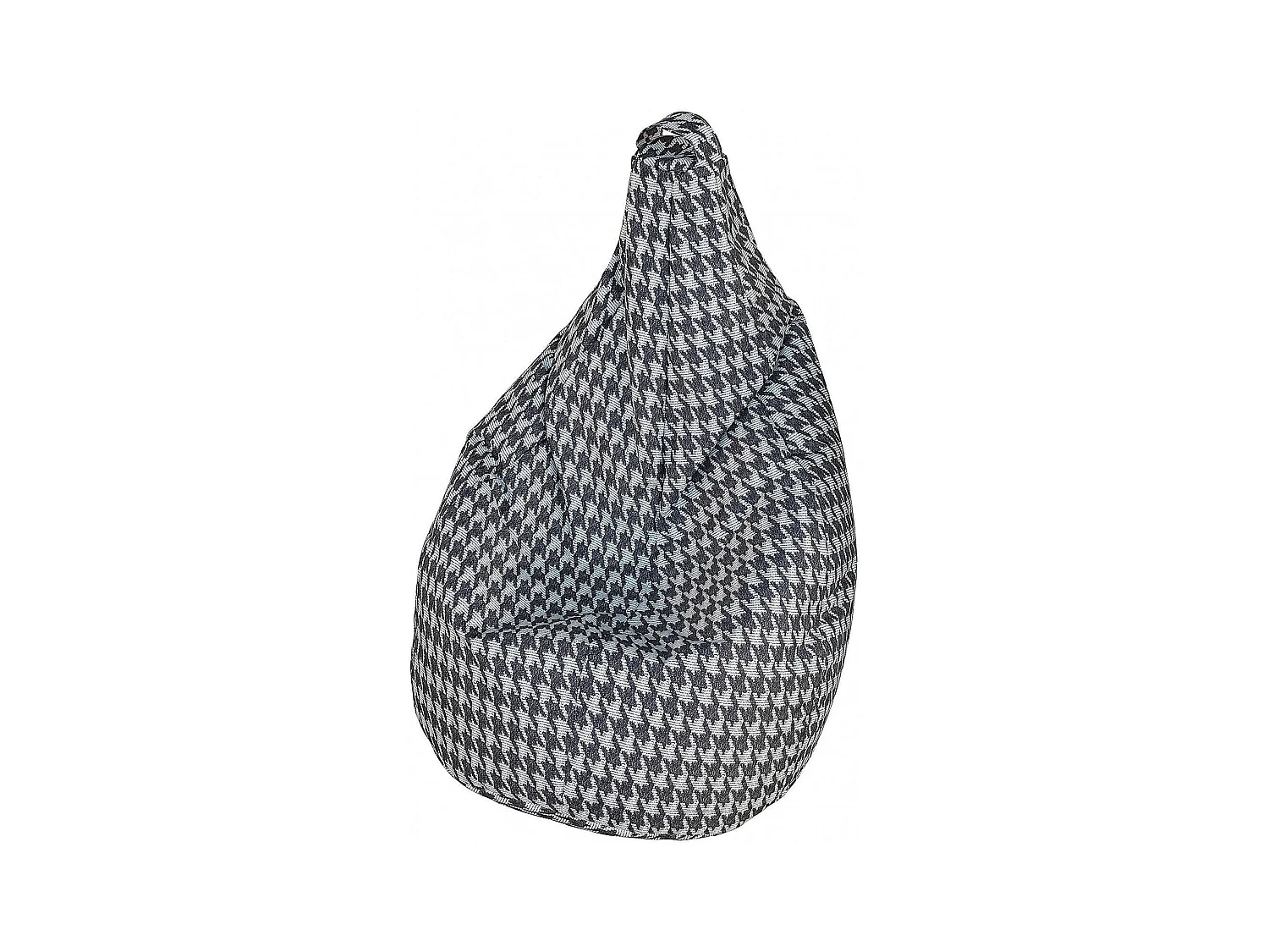 Pouf Maristella, Fauteuil polyvalent, Chaise sac, Pouf repose-pieds, Made in Italy, 80x80 h120 cm, Noir et Blanc, Grand pied-de-poule
