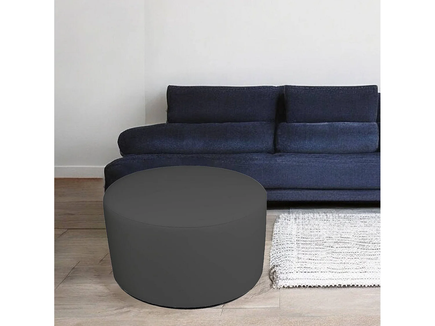 Pouf Anacapri, Fauteuil polyvalent, Chaise sac, Pouf repose-pieds, Made in Italy, 79x79 h42 cm, Gris foncé