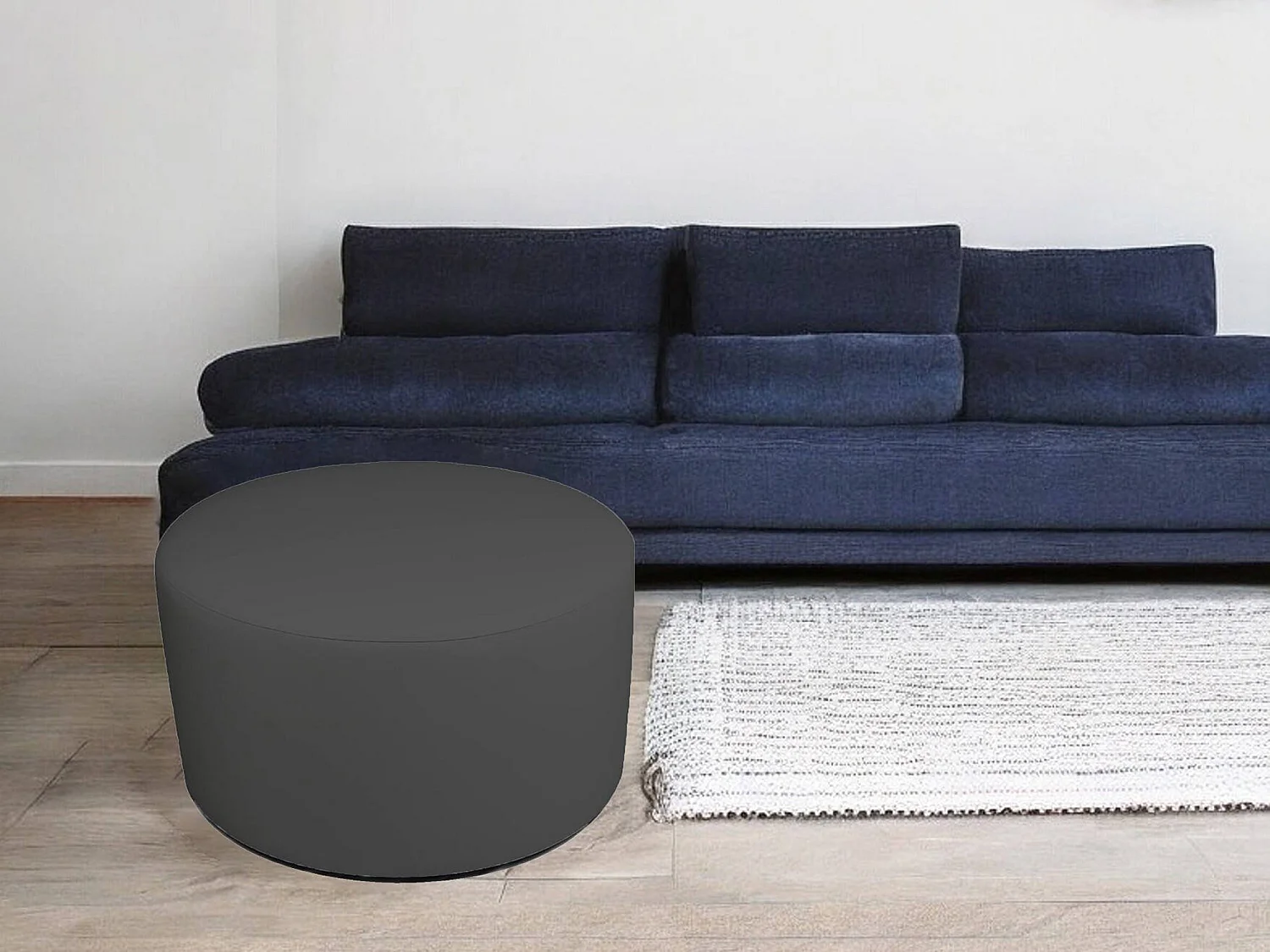 Pouf Anacapri, Fauteuil polyvalent, Chaise sac, Pouf repose-pieds, Made in Italy, 79x79 h42 cm, Gris foncé