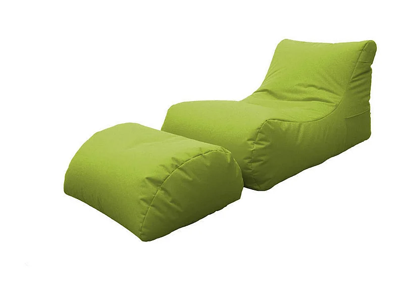 Pouf Alton, Fauteuil polyvalent, Chaise sac, Pouf repose-pieds, Made in Italy, 120x80 h60 cm, Vert