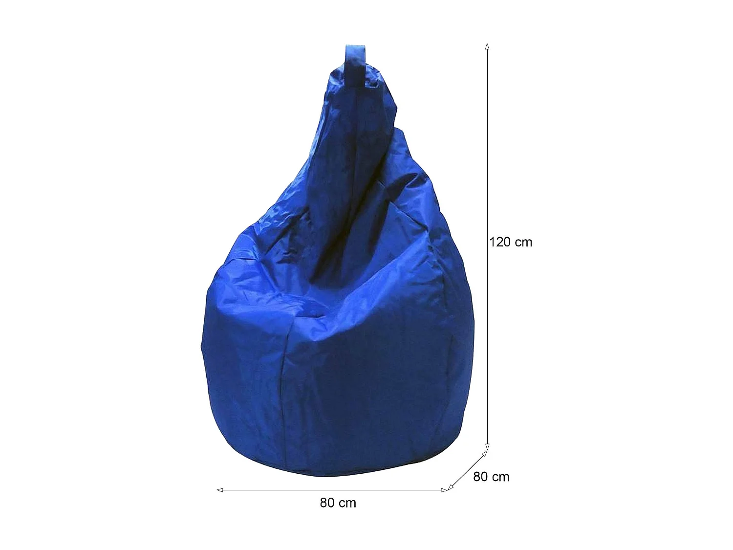 Angillina poef, Multifunctionele fauteuil, Zitzak, Voetenbank poef, Made in Italy, 80x80 h120 cm, Blauw