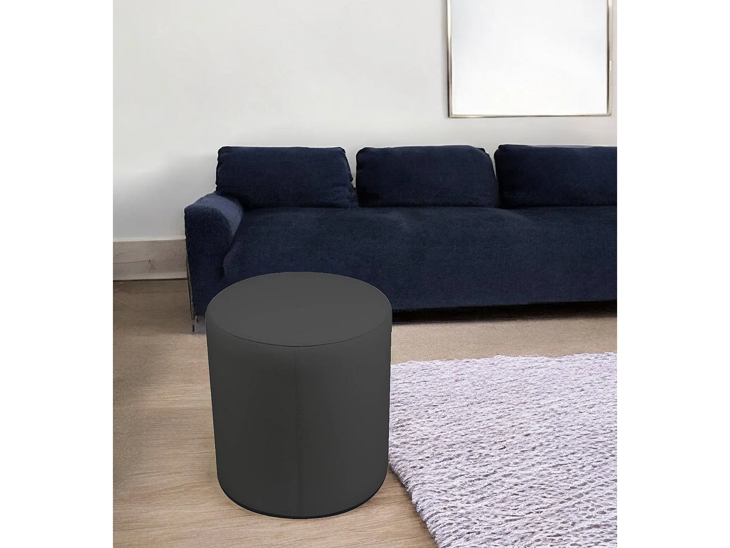 Pouf Lisboa, Fauteuil polyvalent, Chaise sac, Pouf repose-pieds, Made in Italy, 40x40 h42 cm, Gris foncé