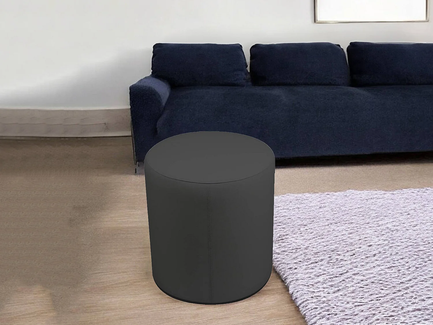 Pouf Lisboa, Fauteuil polyvalent, Chaise sac, Pouf repose-pieds, Made in Italy, 40x40 h42 cm, Gris foncé
