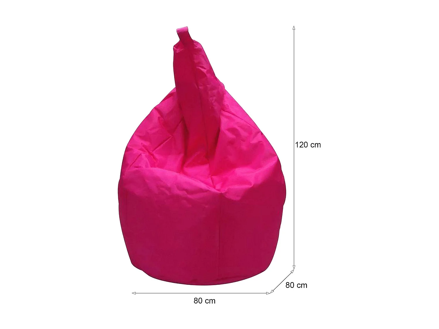 Pouf Angillina, Fauteuil polyvalent, Chaise sac, Pouf repose-pieds, Made in Italy, 80x80 h120 cm, Fuchsia