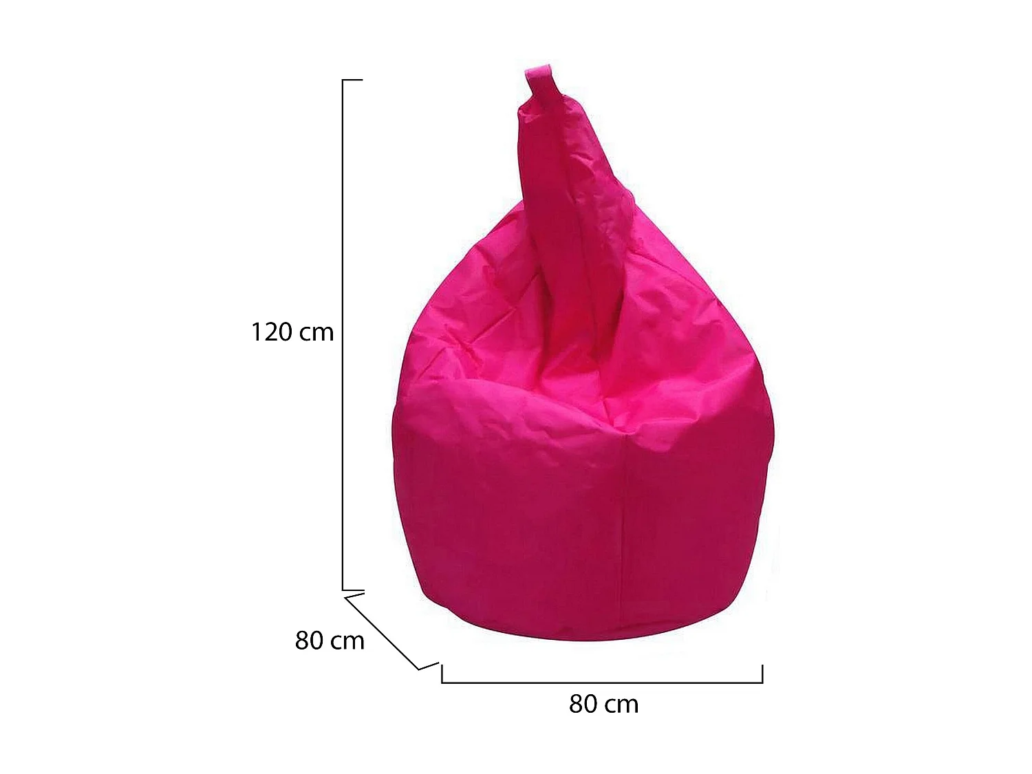 Pouf Angillina, Fauteuil polyvalent, Chaise sac, Pouf repose-pieds, Made in Italy, 80x80 h120 cm, Fuchsia