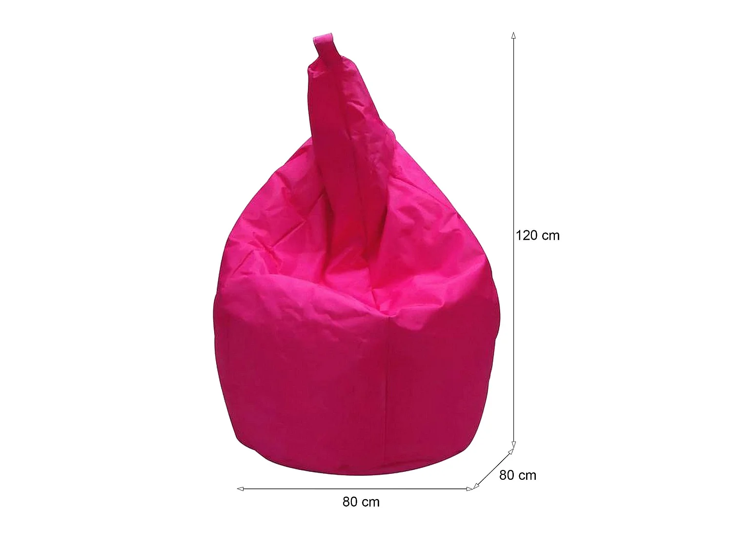 Pouf Angillina, Fauteuil polyvalent, Chaise sac, Pouf repose-pieds, Made in Italy, 80x80 h120 cm, Fuchsia