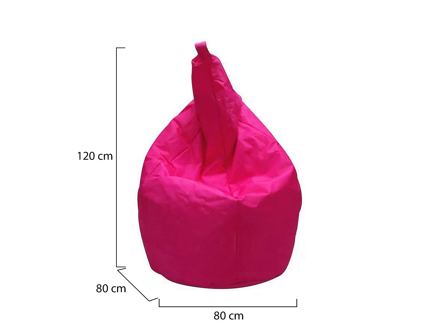 Pouf Angillina, Fauteuil polyvalent, Chaise sac, Pouf repose-pieds, Made in Italy, 80x80 h120 cm, Fuchsia