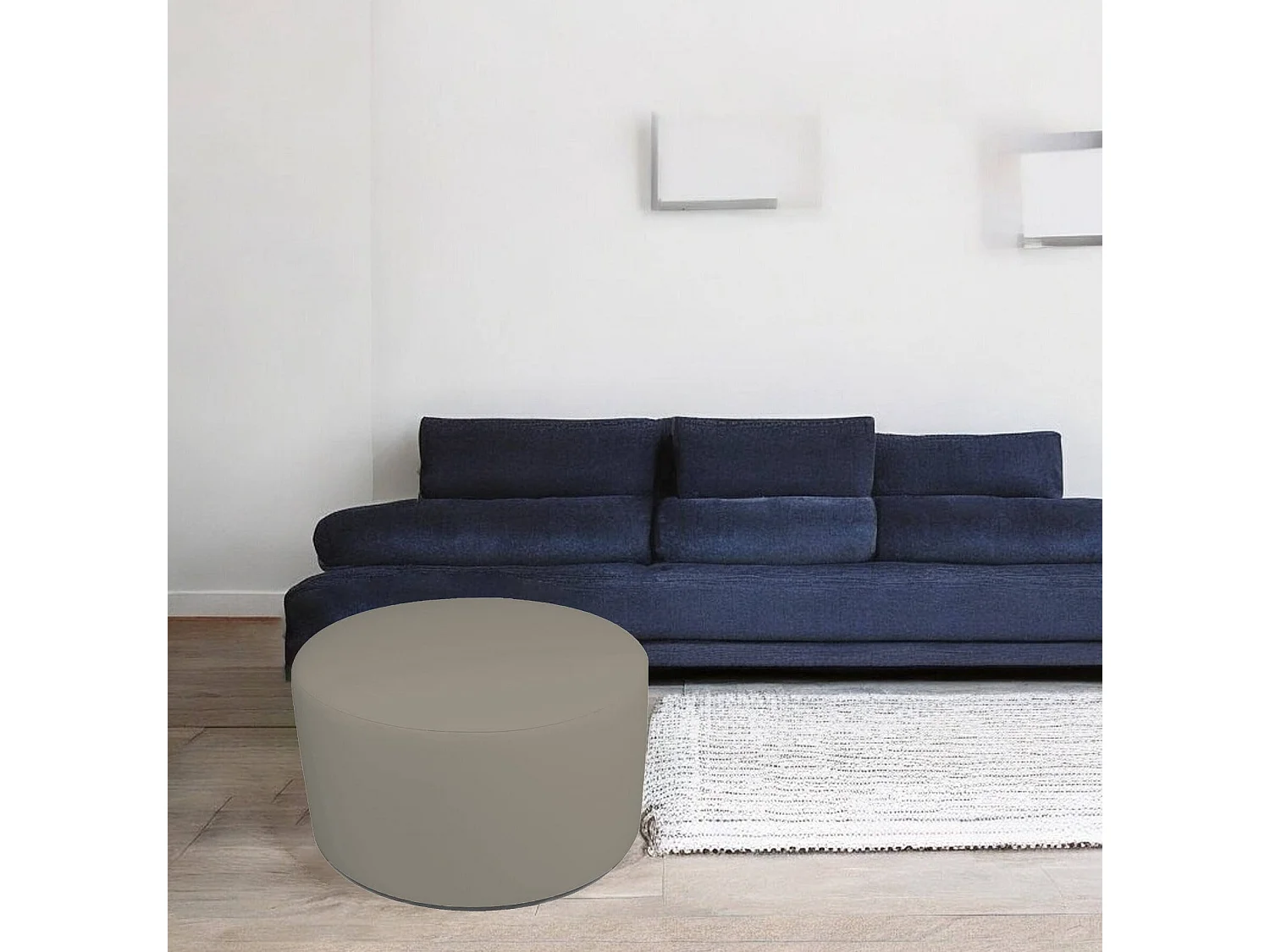 Pouf Anacapri, Fauteuil polyvalent, Chaise sac, Pouf repose-pieds, Made in Italy, 79x79 h42 cm, Tourterelle