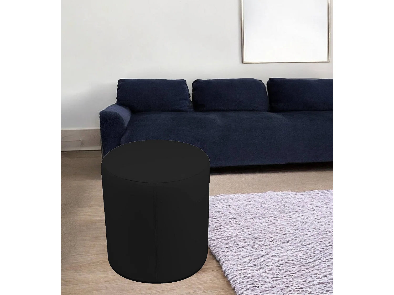 Puf Lisboa, Sillón multiusos, Puf, Puf reposapiés, Made in Italy, 40x40 h42 cm, Negro