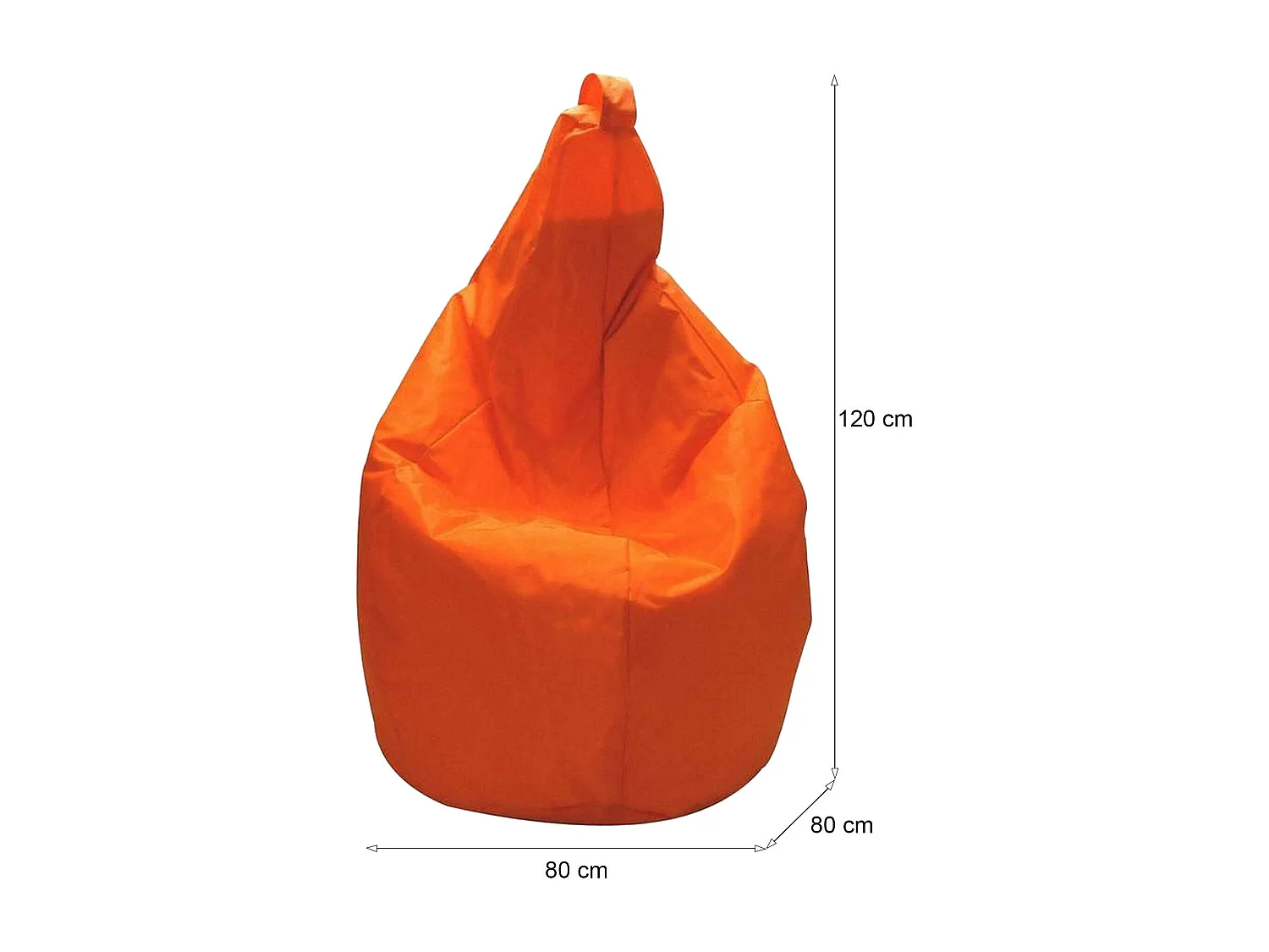 Pouf Angillina, Fauteuil polyvalent, Chaise sac, Pouf repose-pieds, Made in Italy, 80x80 h120 cm, Orange