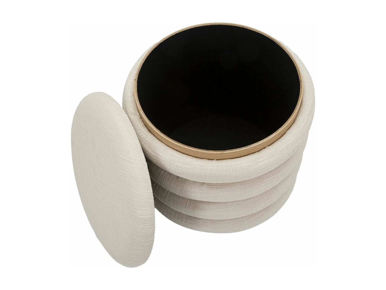 Dmora - Pouf Banskil, 40x40 h42 cm, Bianco