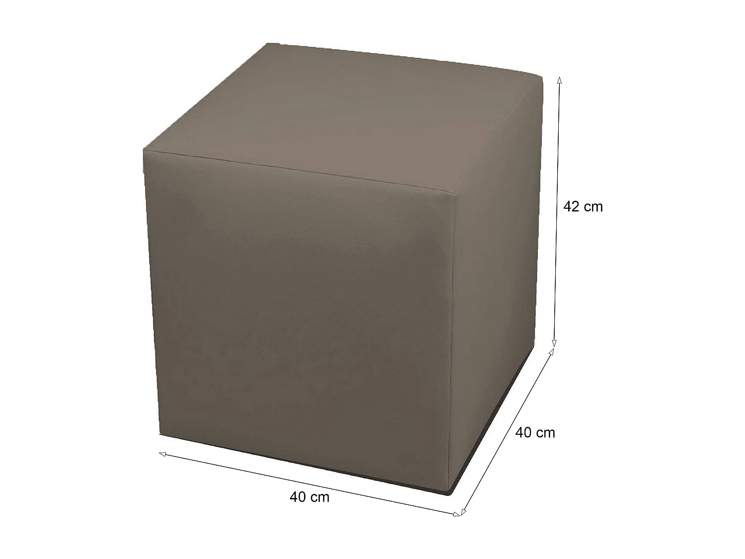 Pouf Accumoli, Fauteuil polyvalent, Chaise sac, Pouf repose-pieds, Made in Italy, 40x40 h42 cm, Tourterelle