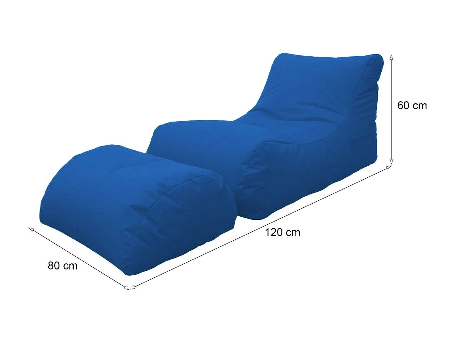 Talamo Italia - Pouf Alton, 120x80 h60 cm, Blu