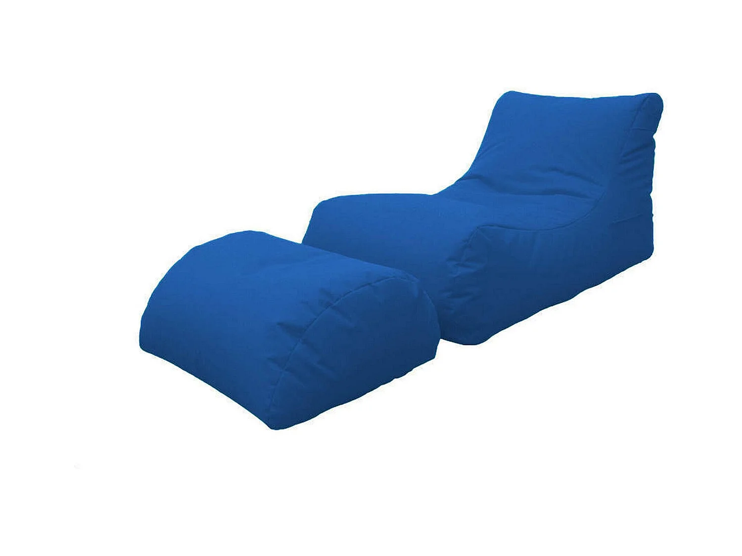 Pouf Alton, Fauteuil polyvalent, Chaise sac, Pouf repose-pieds, Made in Italy, 120x80 h60 cm, Bleu