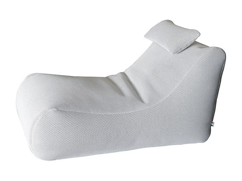 Pouf ÐœÑ–hck, Fauteuil polyvalent, Chaise sac, Pouf repose-pieds, Made in Italy, 70x120 h65 cm, Blanc