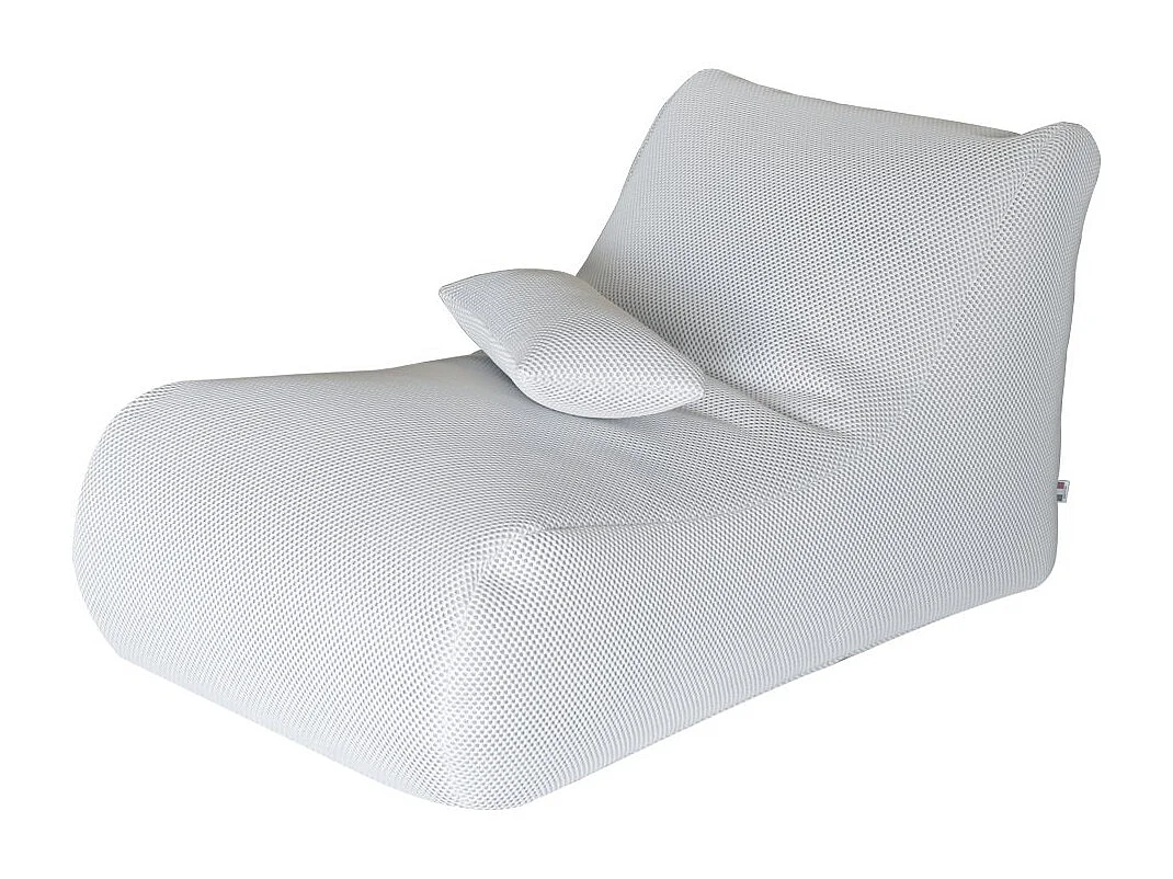 Pouf ÐœÑ–hck, Fauteuil polyvalent, Chaise sac, Pouf repose-pieds, Made in Italy, 70x120 h65 cm, Blanc