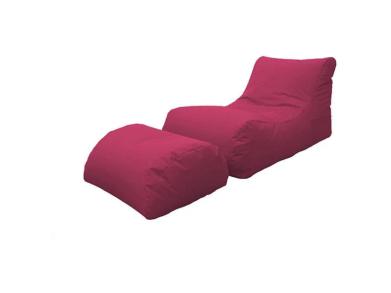 Pouf Alton, Fauteuil polyvalent, Chaise sac, Pouf repose-pieds, Made in Italy, 120x80 h60 cm, Fuchsia