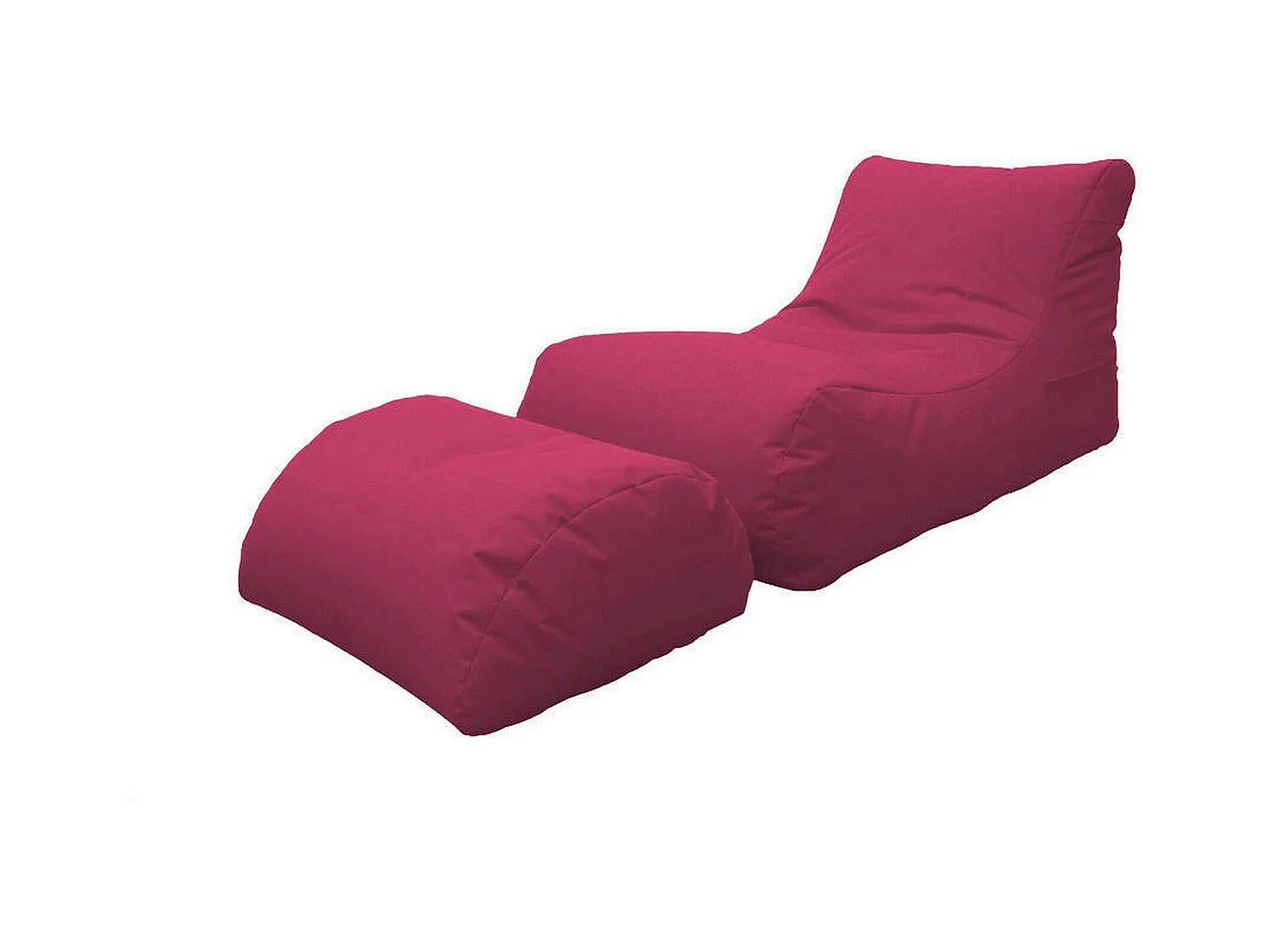 Pouf Alton, Fauteuil polyvalent, Chaise sac, Pouf repose-pieds, Made in Italy, 120x80 h60 cm, Fuchsia