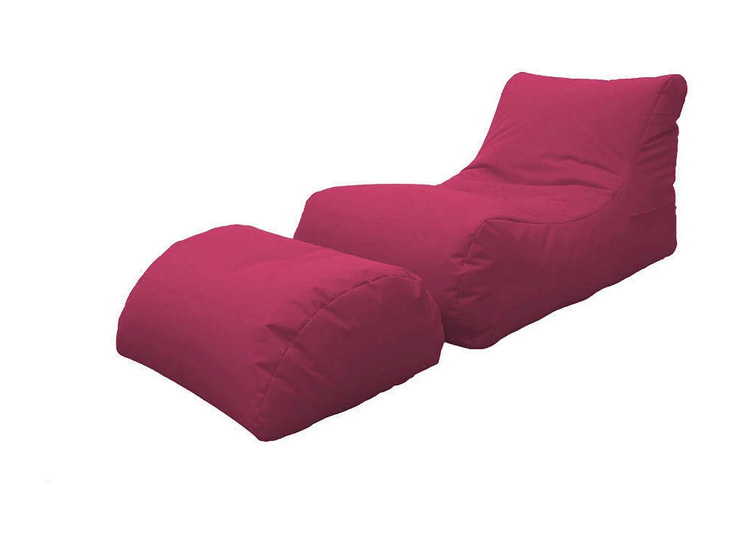 Pouf Alton, Fauteuil polyvalent, Chaise sac, Pouf repose-pieds, Made in Italy, 120x80 h60 cm, Fuchsia