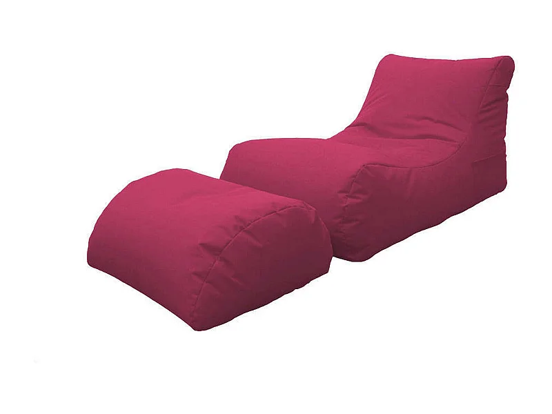Pouf Alton, Fauteuil polyvalent, Chaise sac, Pouf repose-pieds, Made in Italy, 120x80 h60 cm, Fuchsia