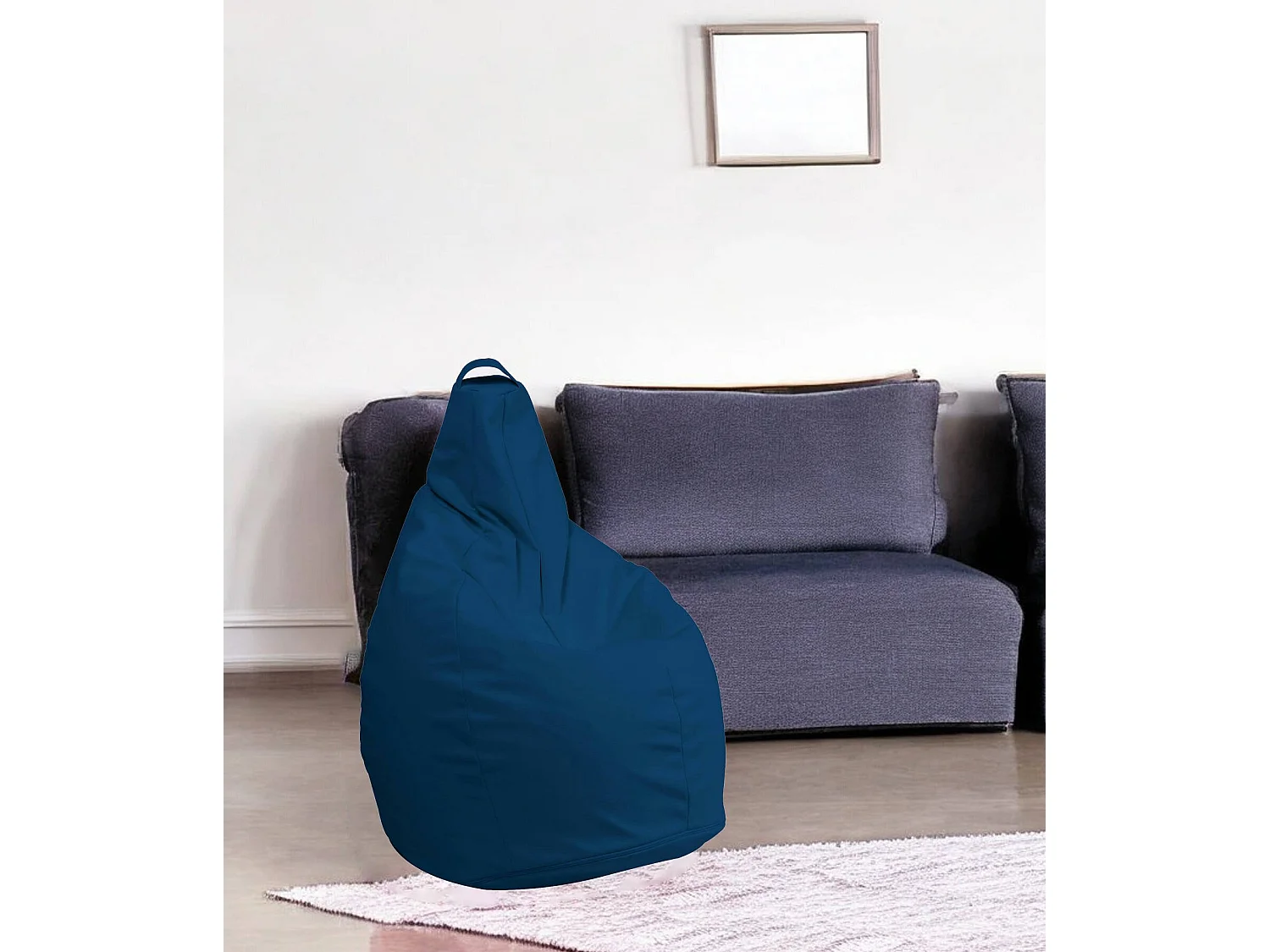 Pufe Aunter, Poltrona multiusos, Pufe, Pufe apoio para os pés, Fabricado em Itália, 90x90 h120 cm, Azul