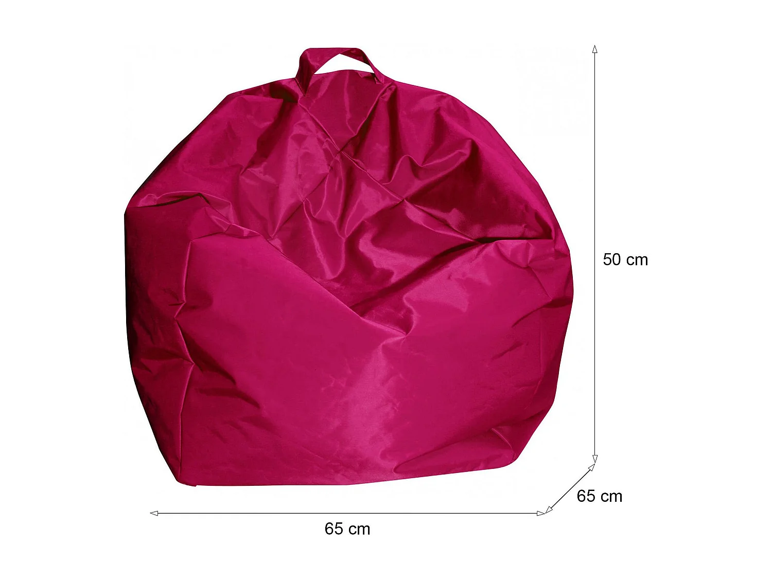 Ascia poef, Multifunctionele fauteuil, Zitzak, Voetenbank poef, Made in Italy, 65x65 h50 cm, Fuchsia