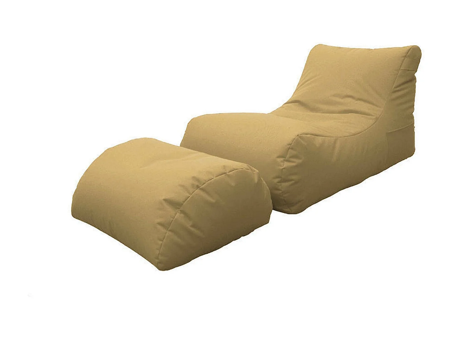 Pouf Alton, Fauteuil polyvalent, Chaise sac, Pouf repose-pieds, Made in Italy, 120x80 h60 cm, Beige
