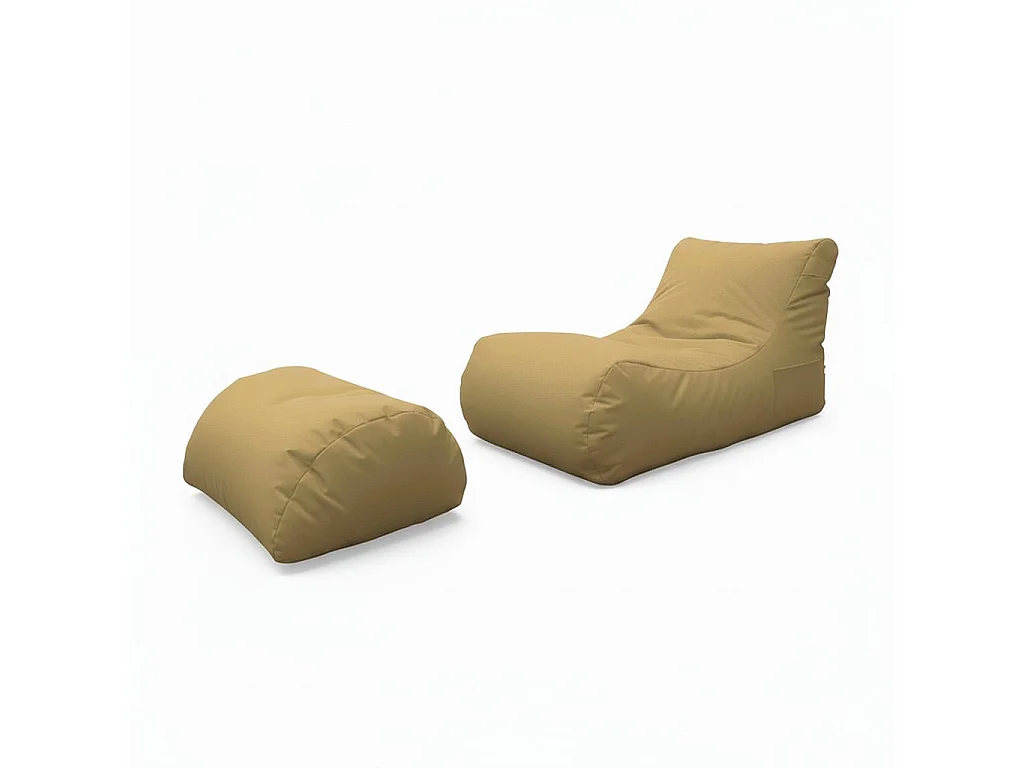 Alton poef, Multifunctionele fauteuil, Zitzak, Voetenbank poef, Made in Italy, 120x80 h60 cm, Beige