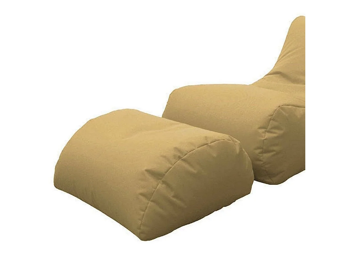 Alton poef, Multifunctionele fauteuil, Zitzak, Voetenbank poef, Made in Italy, 120x80 h60 cm, Beige