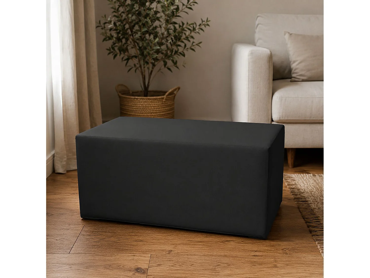 Pouf BucureÈ™ti, Mehrzwecksessel, Sitzsack, Hockerhocker, Made in Italy, 40x90 h42 cm, Dunkelgrau