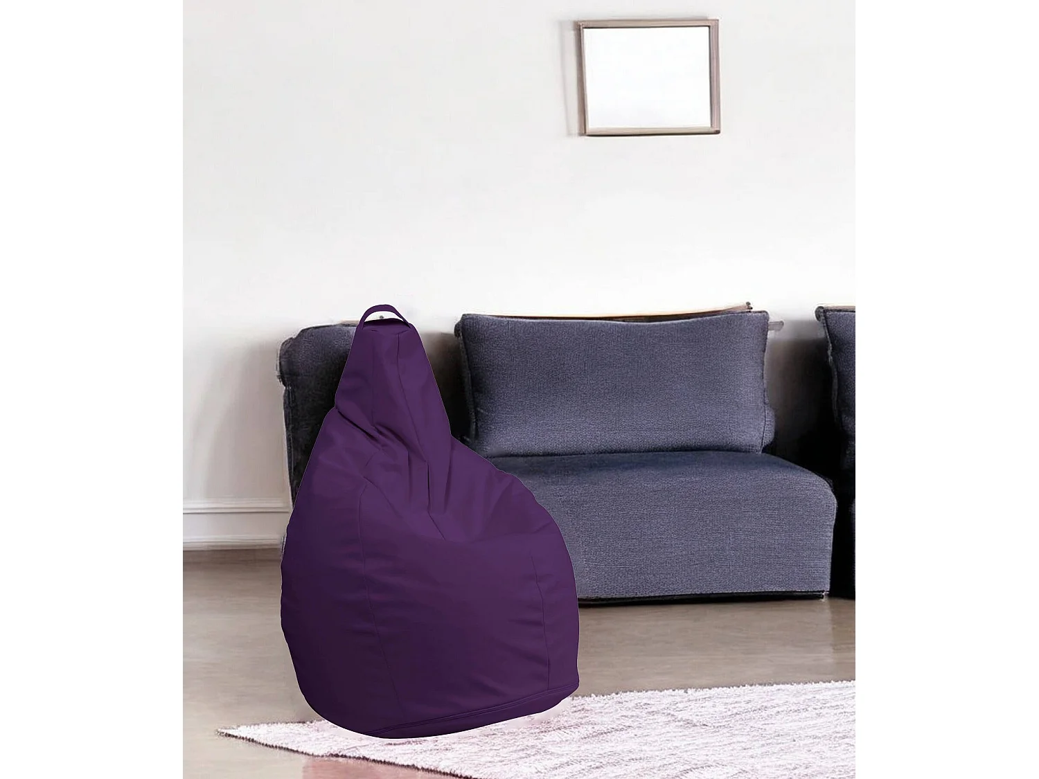 Pouf Boves, Fauteuil polyvalent, Chaise sac, Pouf repose-pieds, Made in Italy, 90x90 h120 cm, Violet