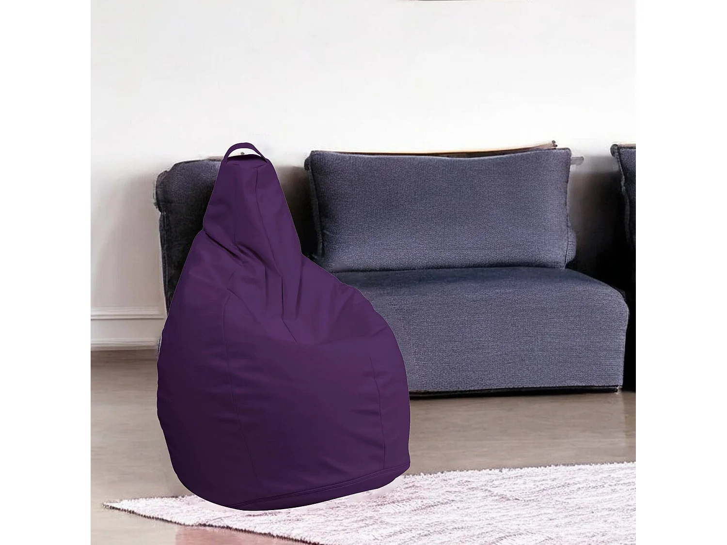 Pouf Boves, Fauteuil polyvalent, Chaise sac, Pouf repose-pieds, Made in Italy, 90x90 h120 cm, Violet