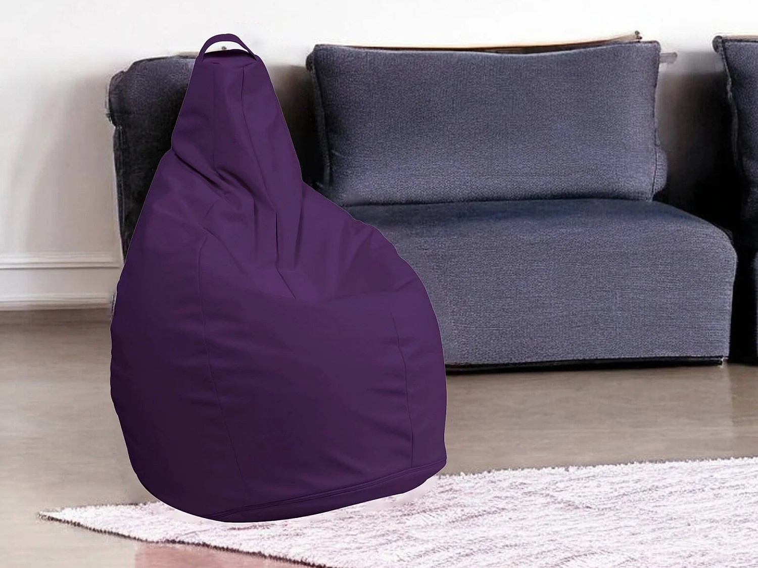 Poef Boves, Multifunctionele fauteuil, Zitzak, Voetenbank poef, Made in Italy, 90x90 h120 cm, Paars