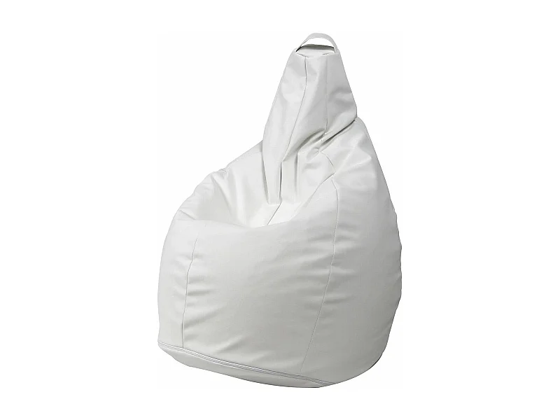 Pouf Agordo, Mehrzwecksessel, Sitzsack, Hockerhocker, Made in Italy, 90x90 h120 cm, WeiÃŸ