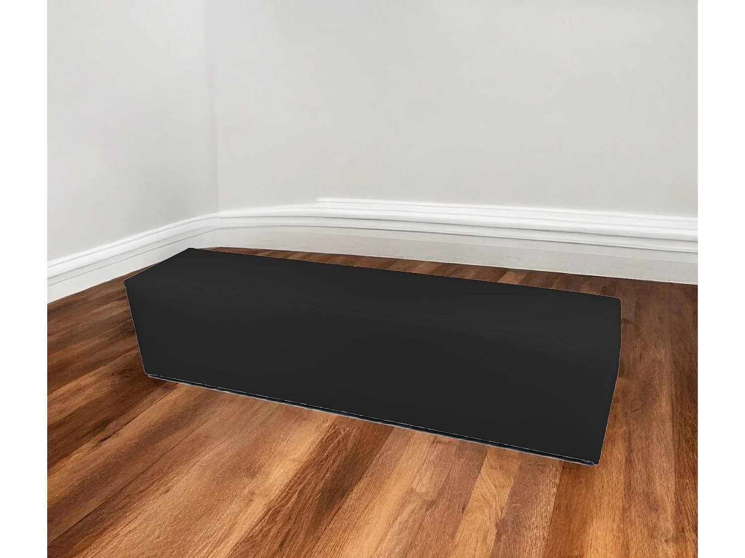 Pufe Apecchio, Poltrona multiusos, Pufe, Pufe apoio para os pés, Fabricado em Itália, 180x40 h42 cm, Preto