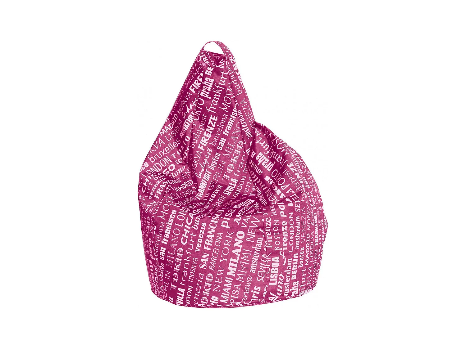 Pouf Marisa, Fauteuil polyvalent, Chaise sac, Pouf repose-pieds, Made in Italy, 80x80 h120 cm, Rose et blanc