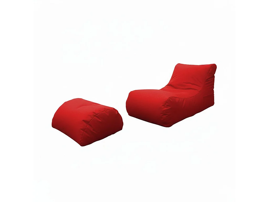 Alton poef, Multifunctionele fauteuil, Zitzak, Voetenbank poef, Made in Italy, 120x80 h60 cm, Rood