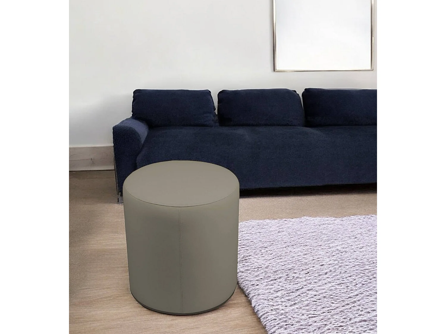 Puf Lisboa, Sillón multiusos, Puf, Puf reposapiés, Made in Italy, 40x40 h42 cm, Tórtola