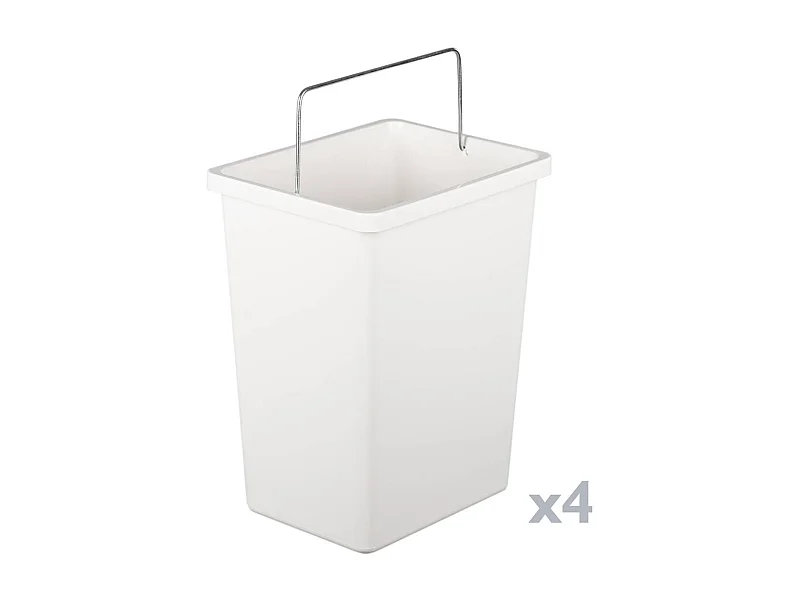 Poubelle AnuKhatun, Corbeille, Poubelle pour la collecte des déchets, Armoire à ordures, 60x25 h93 cm, Blanc